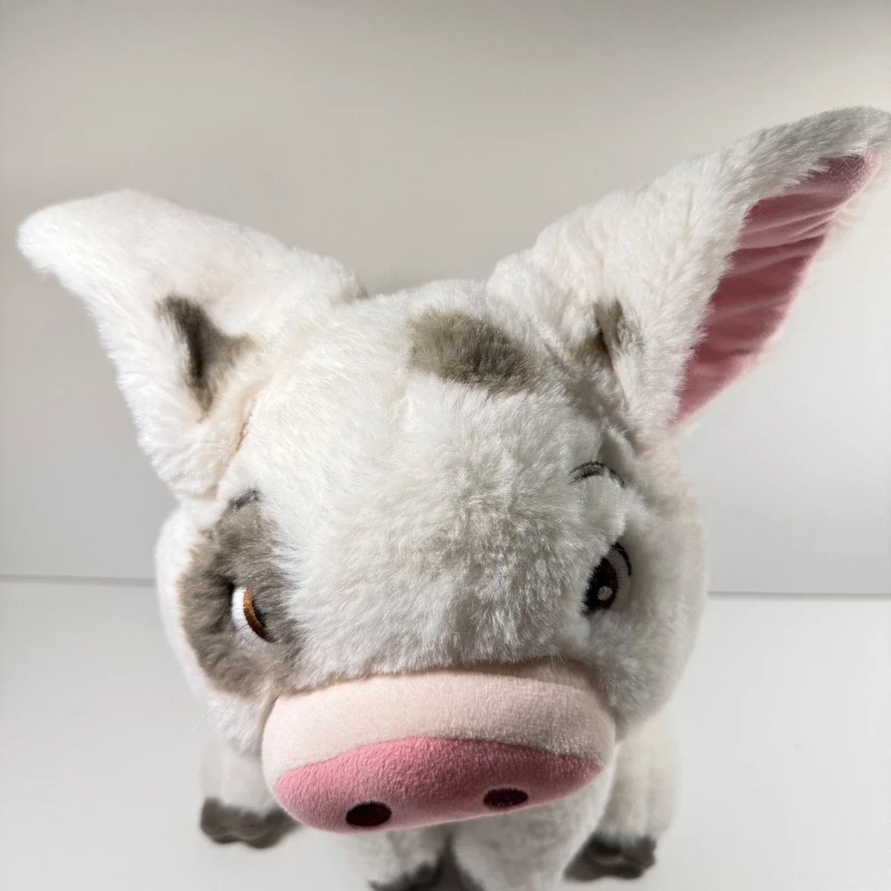 MOANA Disney Store Pua Pig Plush White Grey Spotted 12 Inch Stuffed Animal Toy